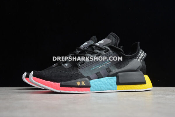 Adidas NMD R1 Boost V2 Tokyo Core Black Blue Yellow Red