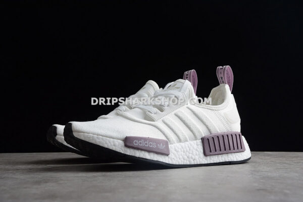 Adidas NMD R1 Boost Shoes Cloud White Cloud White Purple