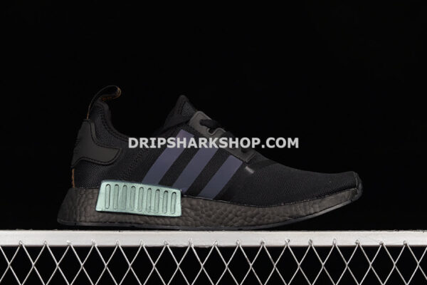 Adidas NMD R1 Shoes Core Black Solar Orange Cloud White