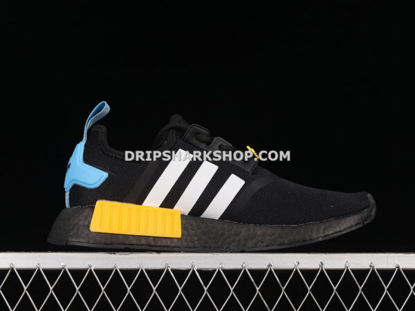 Adidas NMD R1 Shoes Core Black Cloud White Collegiate Gold