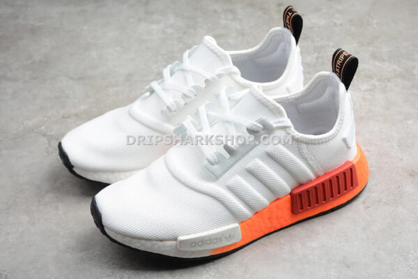 Adidas NMD R1 Shoes Cloud White Core Black Solar Red