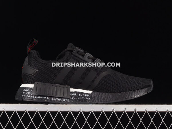 Adidas NMD R1 Boost Shoes Core Black Core Black Scarlet