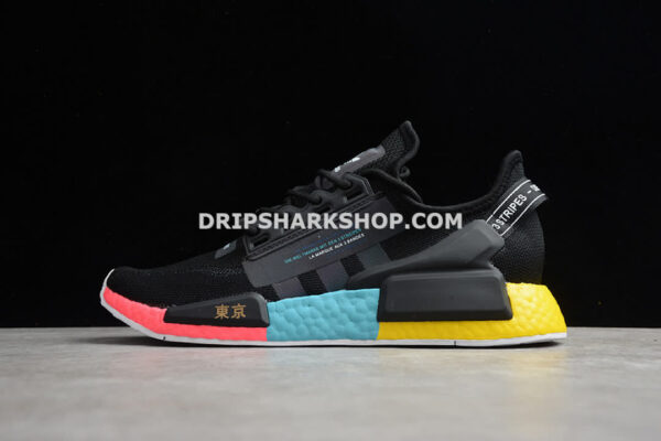 Adidas NMD R1 Boost V2 Tokyo Core Black Blue Yellow Red