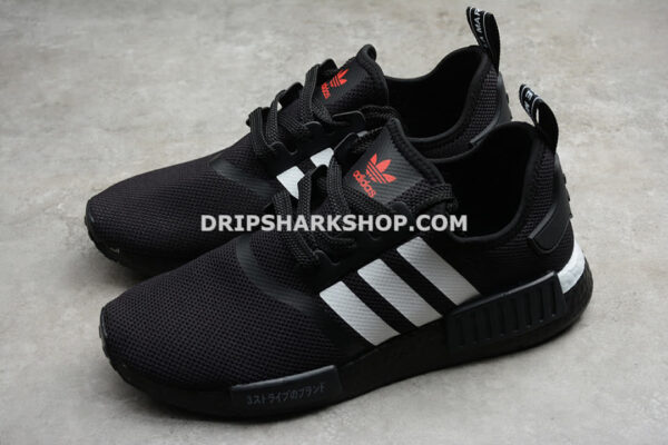 Adidas NMD R1 Shoes Core Black Scarlet Cloud White
