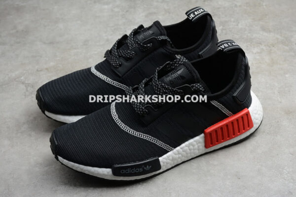 Adidas NMD R1 PK Shoes Core Black Cloud White Red