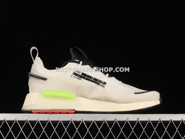 Adidas NMD V3 Boost Shoes Crystal White Core Black Signal Green
