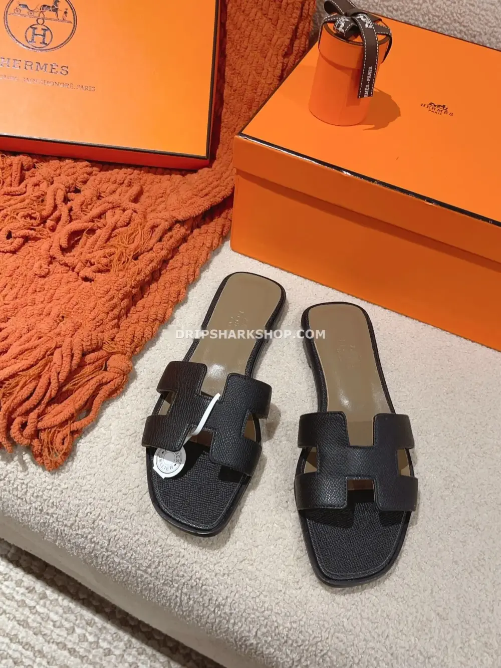 Sandalias Hermes - Oran Negro