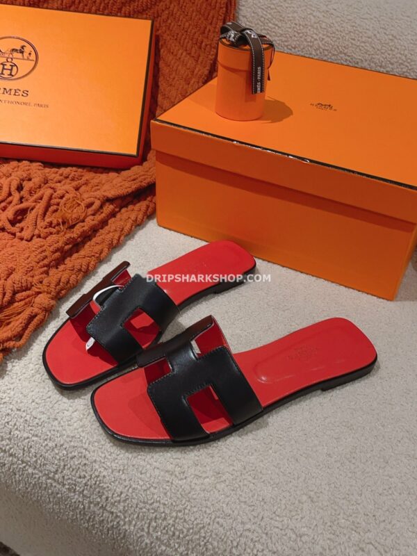 Sandalias Hermes - Oran Negro y rojo