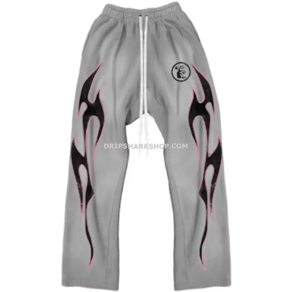 Hellstar-Grey-Future-Flame-Sweatpants-Grey-1 PANTS HELLSTAR