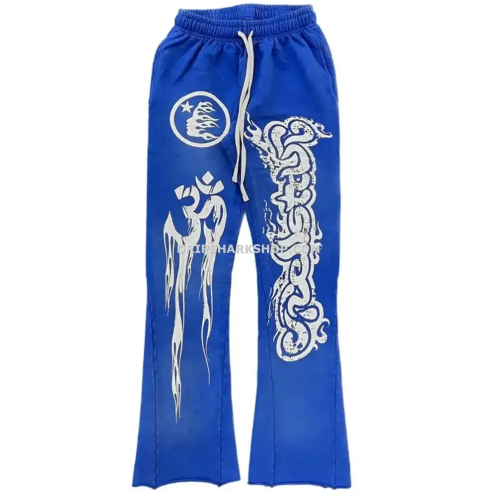 Hellstar-Studios-Records-Yoga-Sweatpants-Blue-2 PANTS HELLSTAR