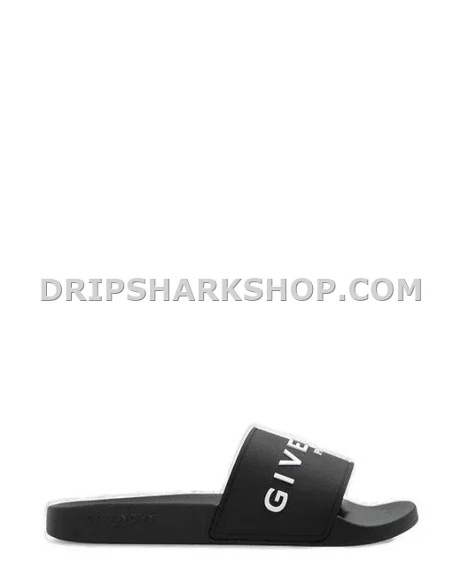 givenchy-Black-Logo-Detailed-Open-Toe-Slides Slipper Givenchi